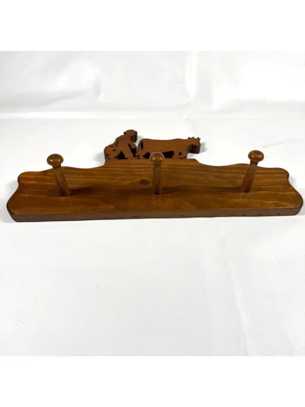 Vintage Coat Rack Wood Pegs Wall Hook Dairy Farmer Rustic Decor Farmhouse